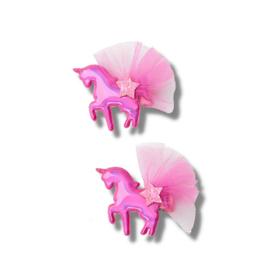 Hatley Clips Tulle Unicorns Pink