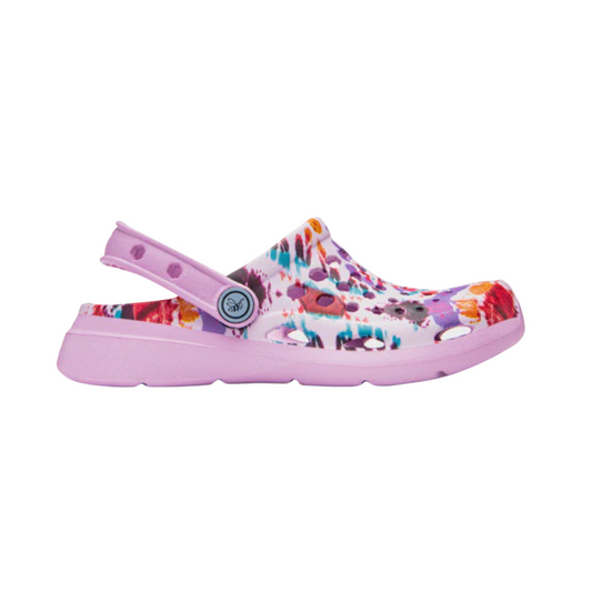 Joybees Active Clog Graphic Lavender Spiral Tie Dye