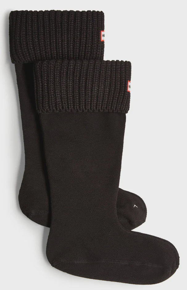 Hunter Boot Sock Half Cardigan Black