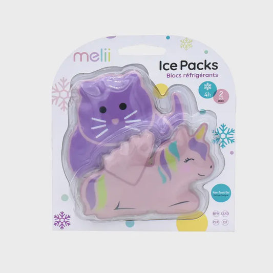 Melii Gel Ice Packs Unicorn + Cat