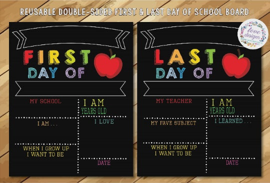 Love & Designs First/Last Day of School Color