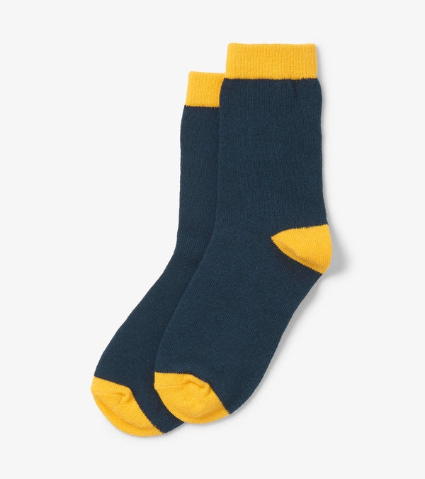 Hatley Navy Yellow Crew Socks